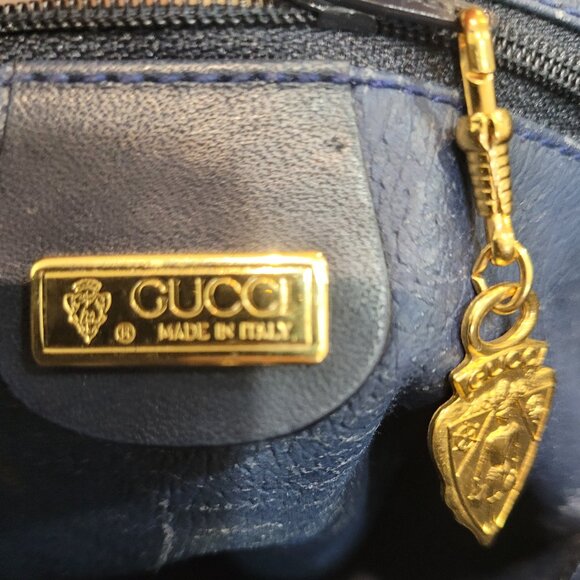 GUCCI MICRO GG**LARGE TOTE/SHOULDER BAG** NAVY - Picture 2 of 16